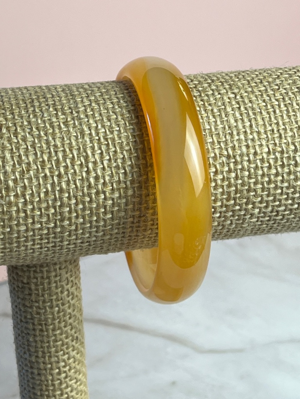 Red Orange Natural Agate Bangle 56mm
